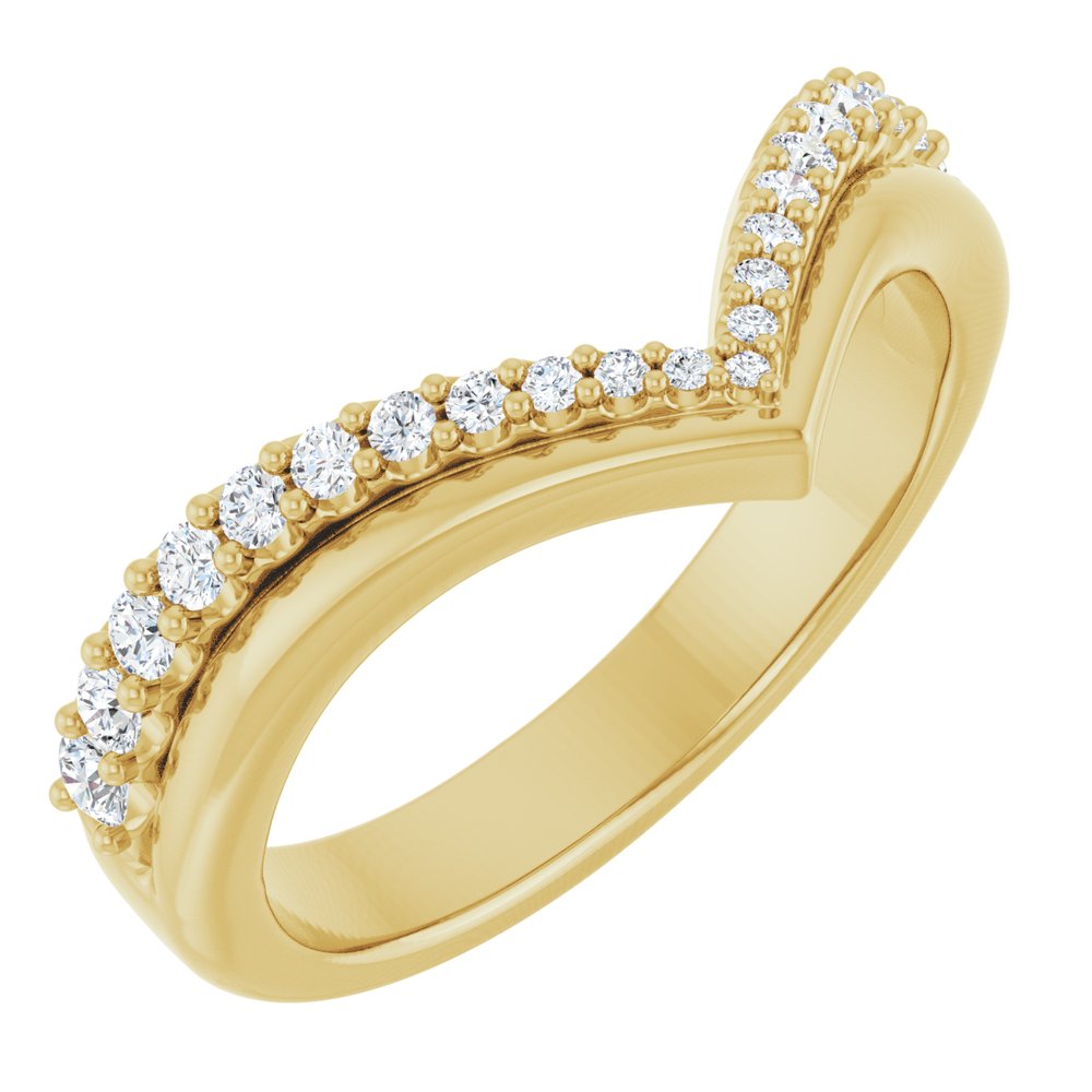14K Diamond Pave Contour Band