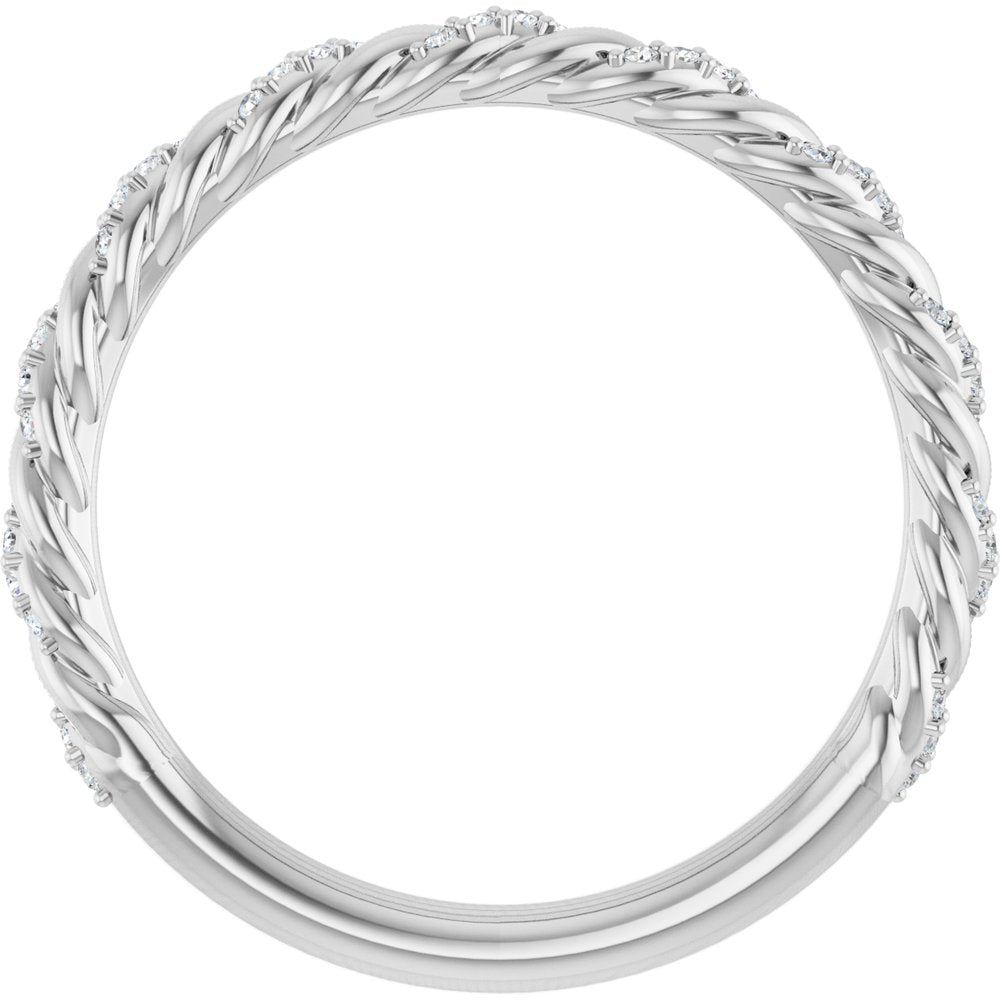 14K Diamond Pave Twist Rope Band