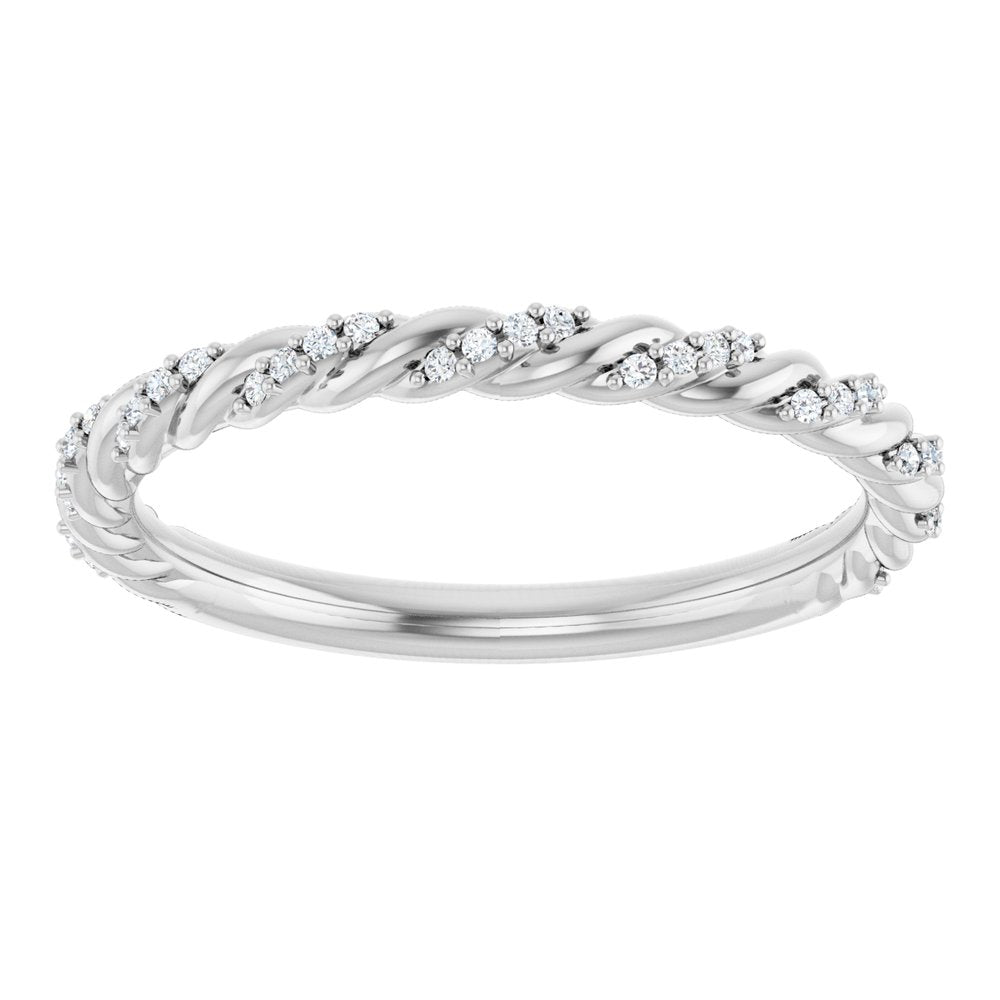 14K Diamond Pave Twist Rope Band