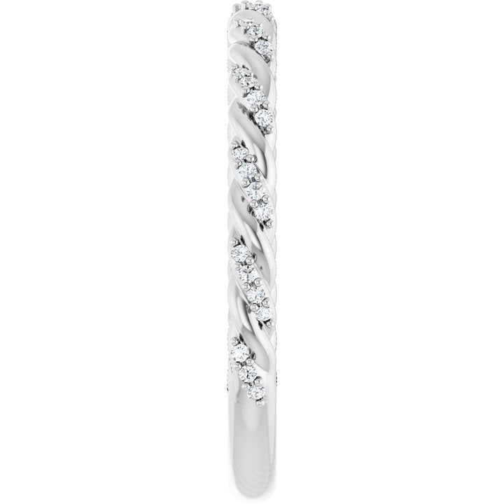 14K Diamond Pave Twist Rope Band