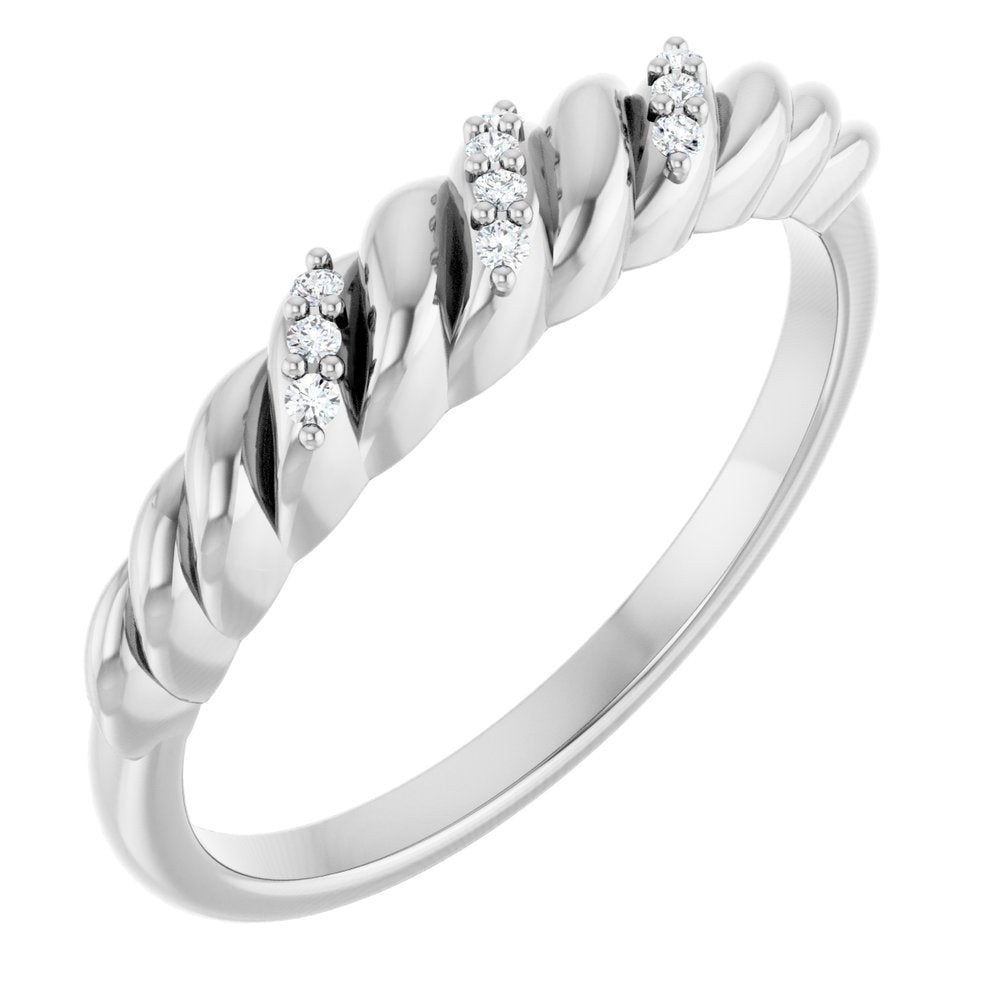 14K Diamond Rope Dome Ring