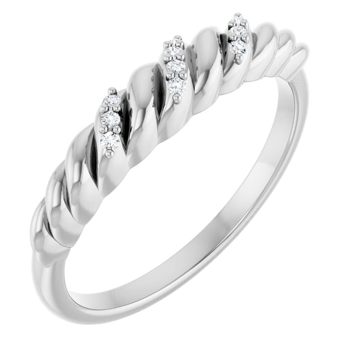 14K Diamond Rope Dome Ring