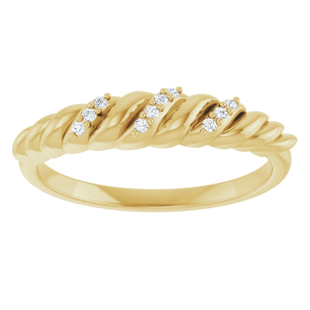 14K Diamond Rope Dome Ring