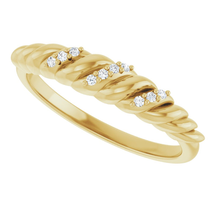 14K Diamond Rope Dome Ring