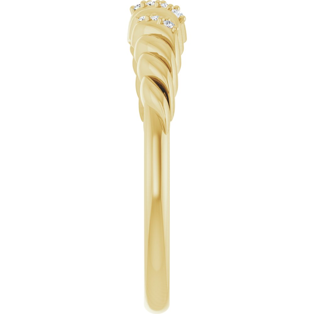 14K Diamond Rope Dome Ring