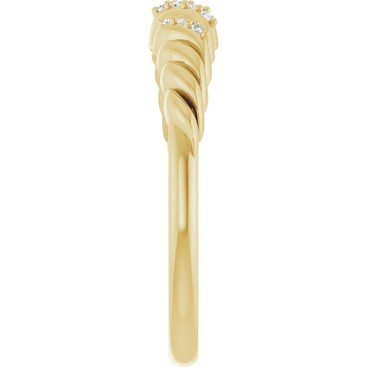14K Diamond Rope Dome Ring