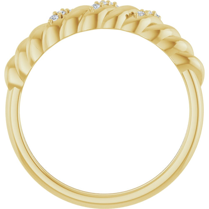 14K Diamond Rope Dome Ring