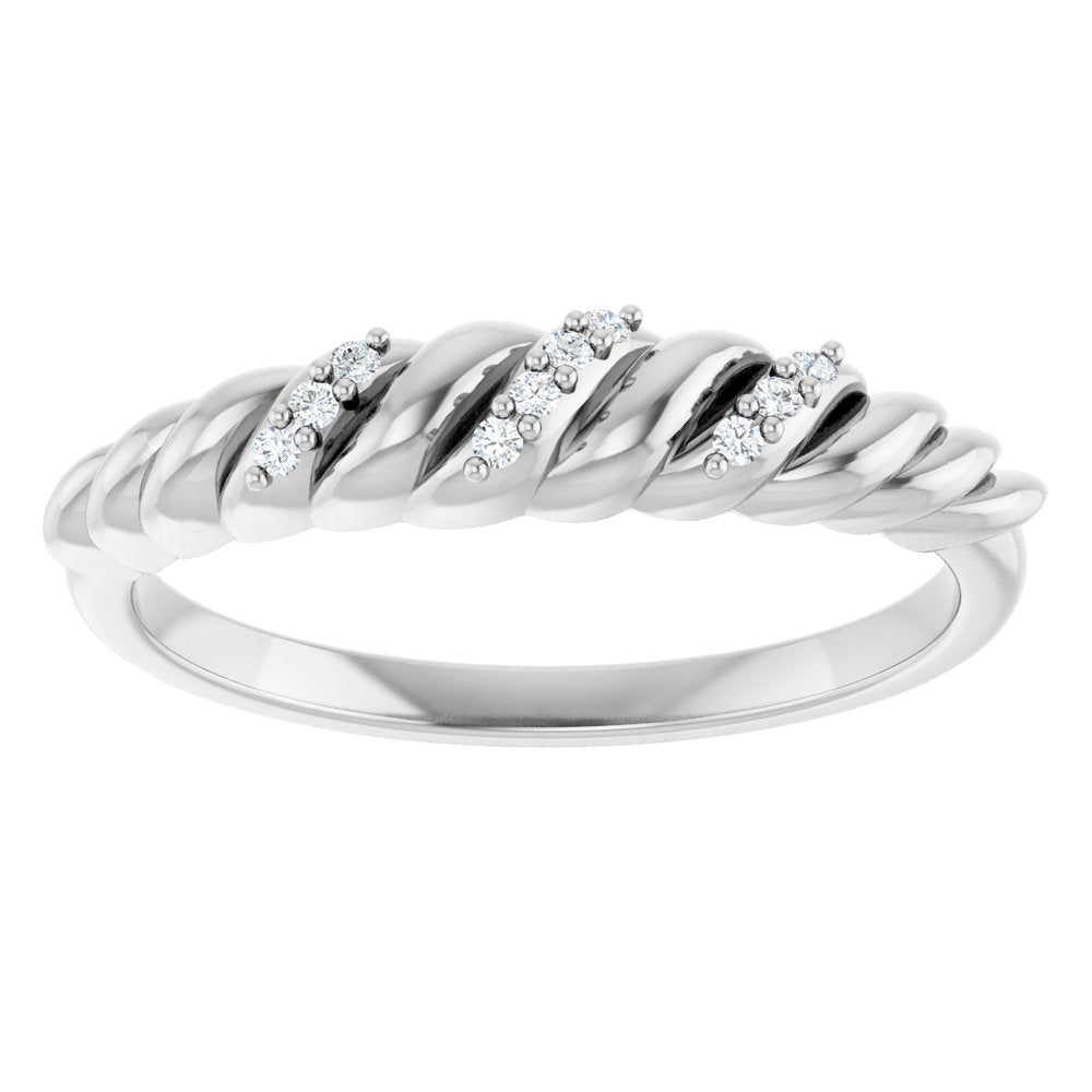 14K Diamond Rope Dome Ring