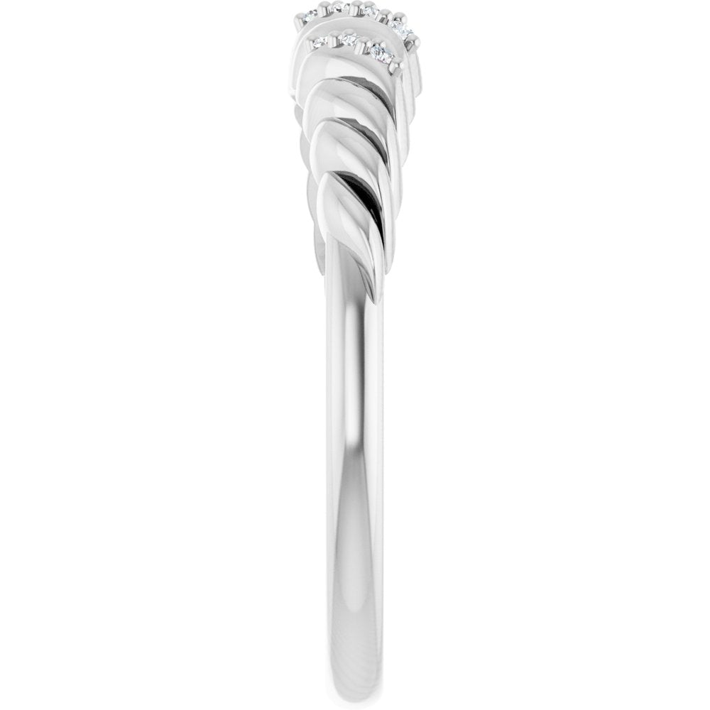 14K Diamond Rope Dome Ring