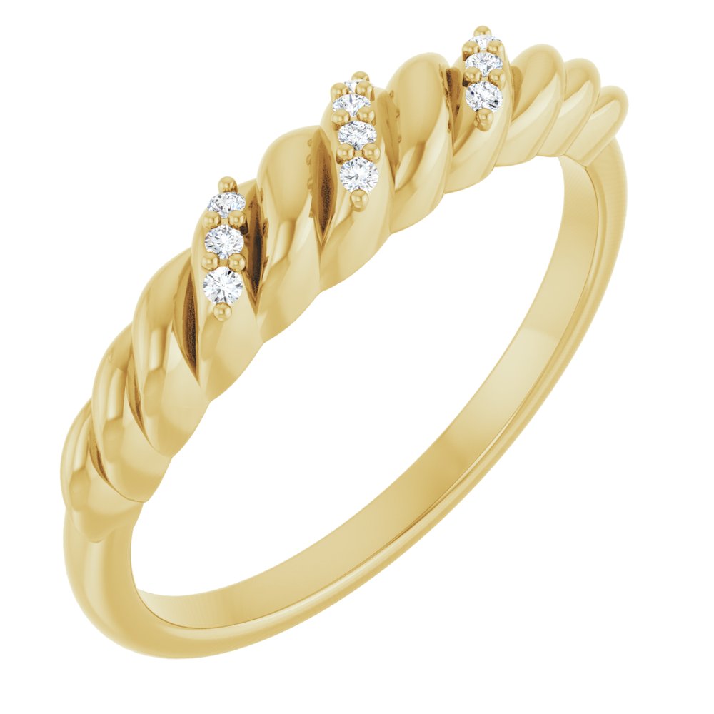 14K Diamond Rope Dome Ring
