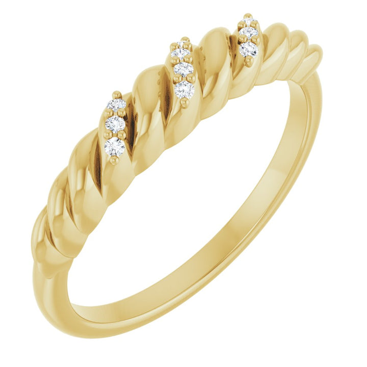 14K Diamond Rope Dome Ring