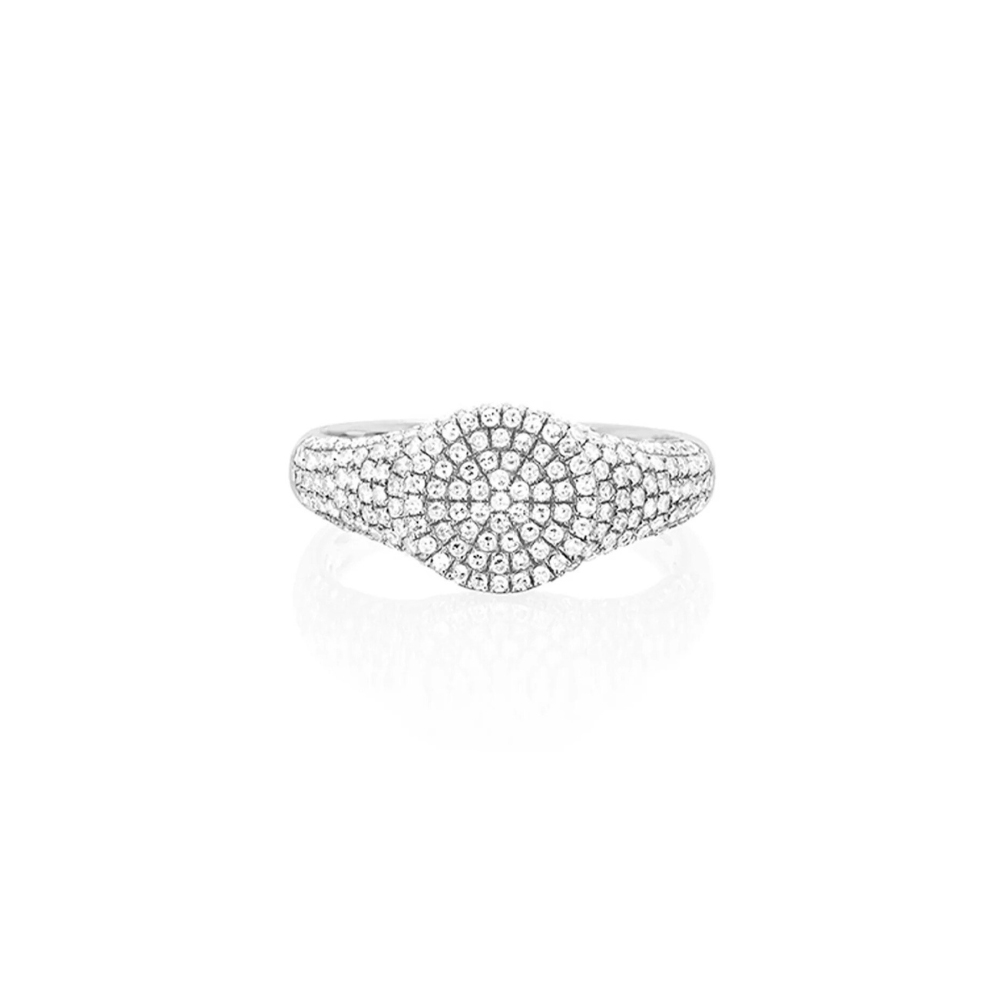 14K Diamond Signet Pinky Ring