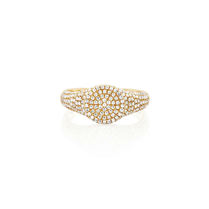 14K Diamond Signet Pinky Ring