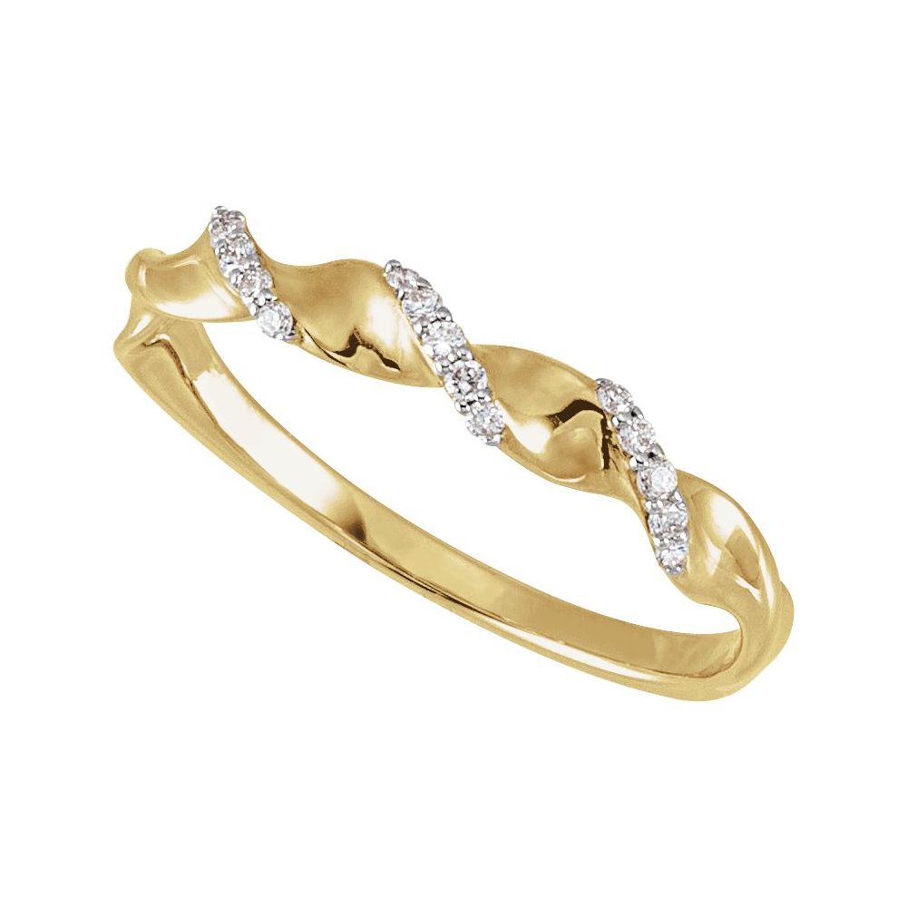 14K Diamond Spiral Anniversary Ring