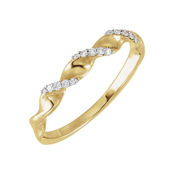 14K Diamond Spiral Anniversary Ring