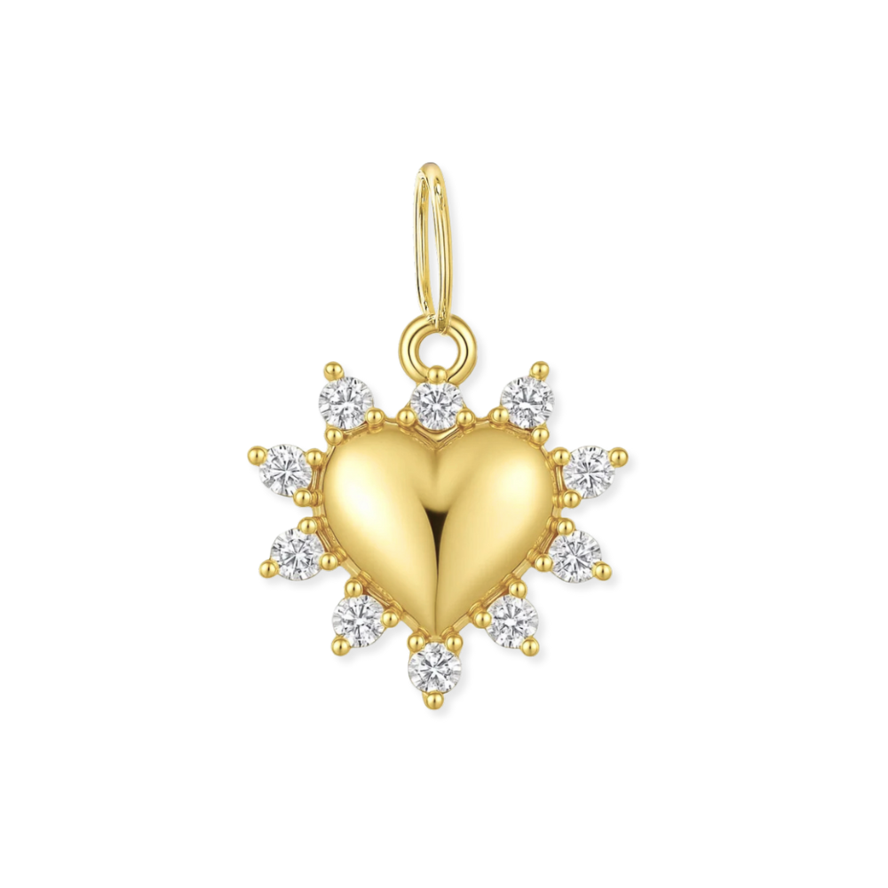 14K Diamond Starburst Heart Charm-Embark Fine Jewelry