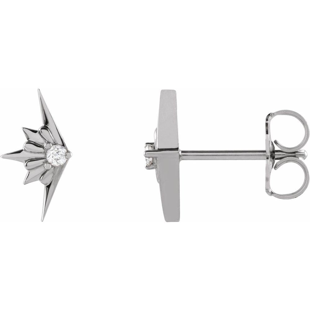 14K Diamond Starburst Stud