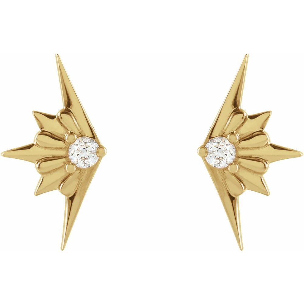 14K Diamond Starburst Stud