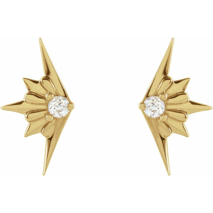 14K Diamond Starburst Stud