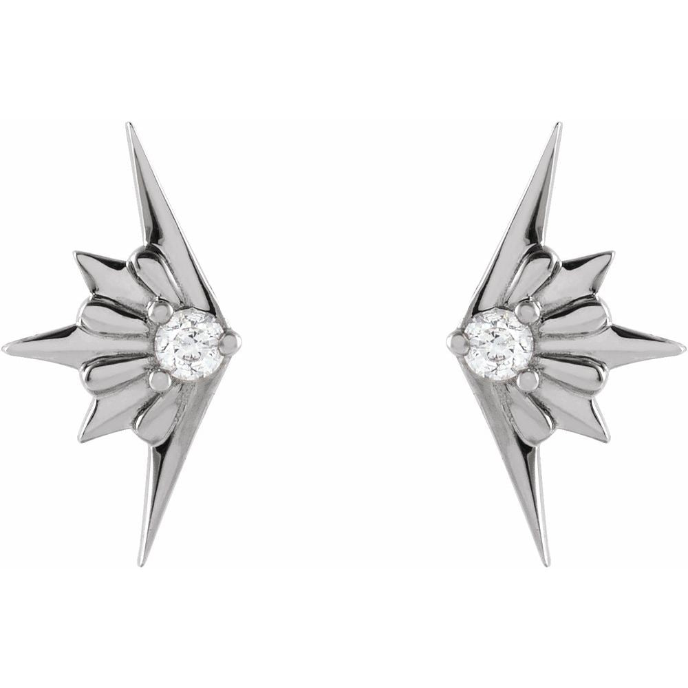 14K Diamond Starburst Stud