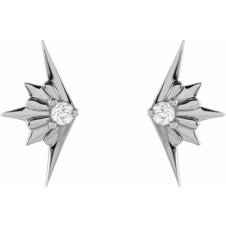 14K Diamond Starburst Stud
