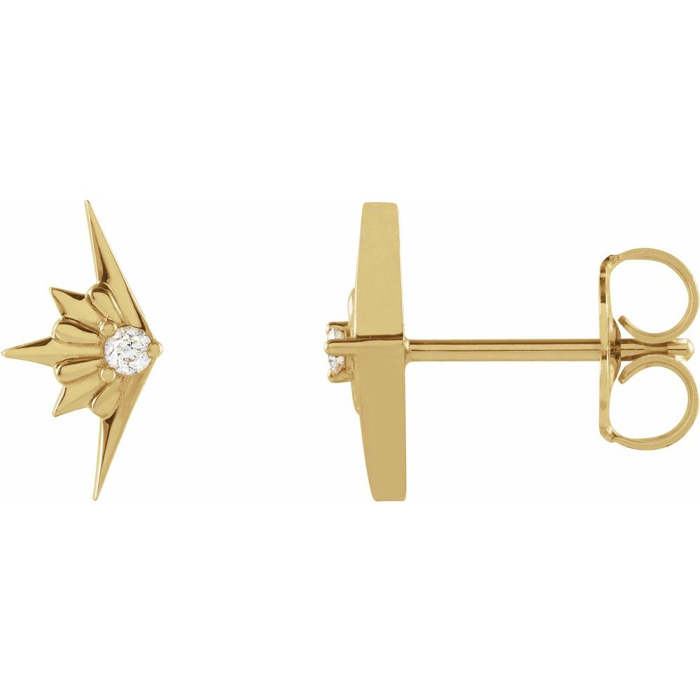 14K Diamond Starburst Stud