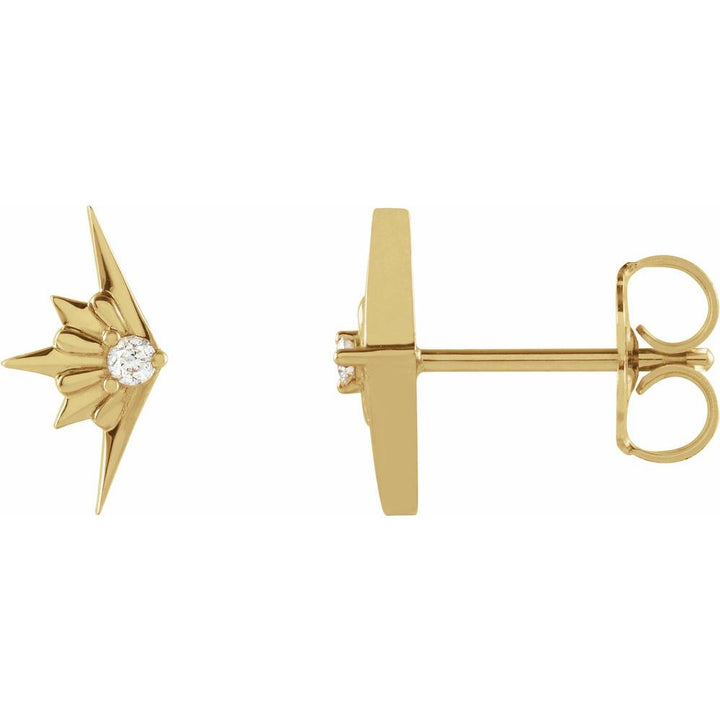 14K Diamond Starburst Stud