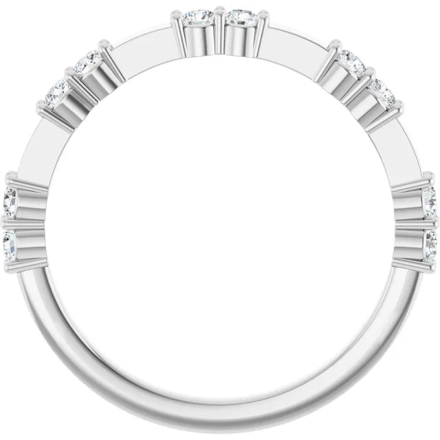 14K Double Diamond Spaced Band