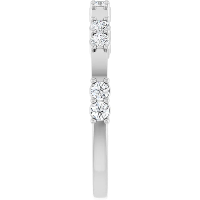 14K Double Diamond Spaced Band