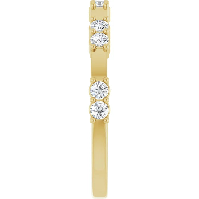14K Double Diamond Spaced Band