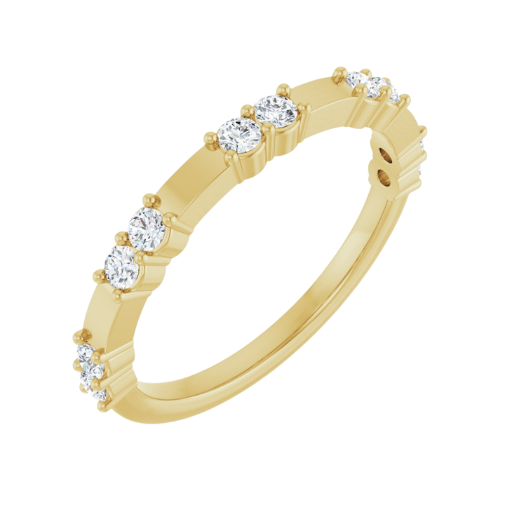 14K Double Diamond Spaced Band
