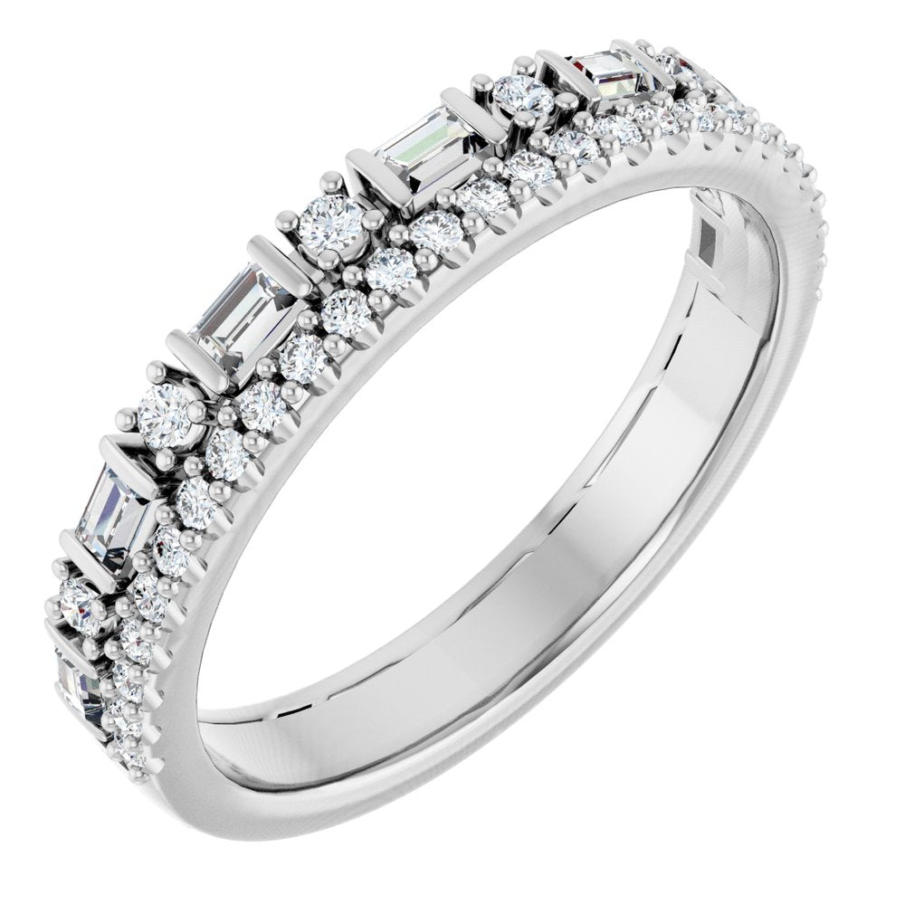 14K Double Row Diamond Anniversary Band