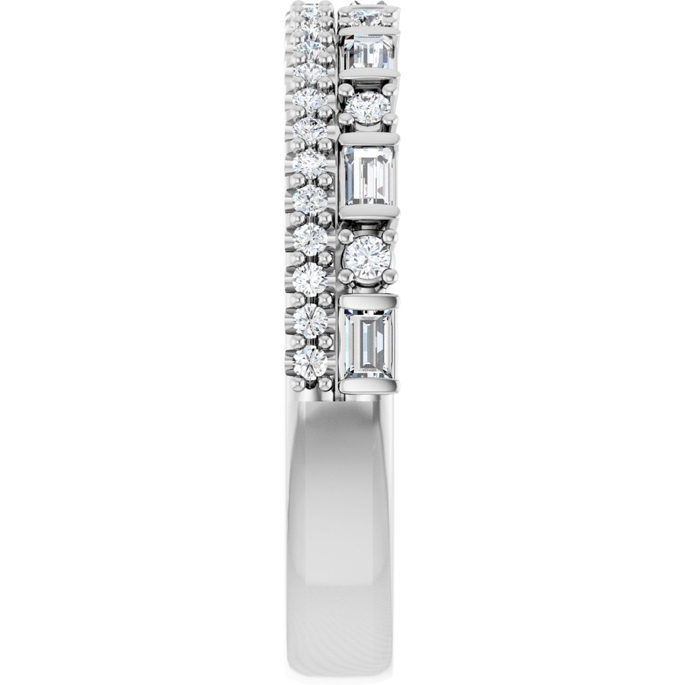 14K Double Row Diamond Anniversary Band