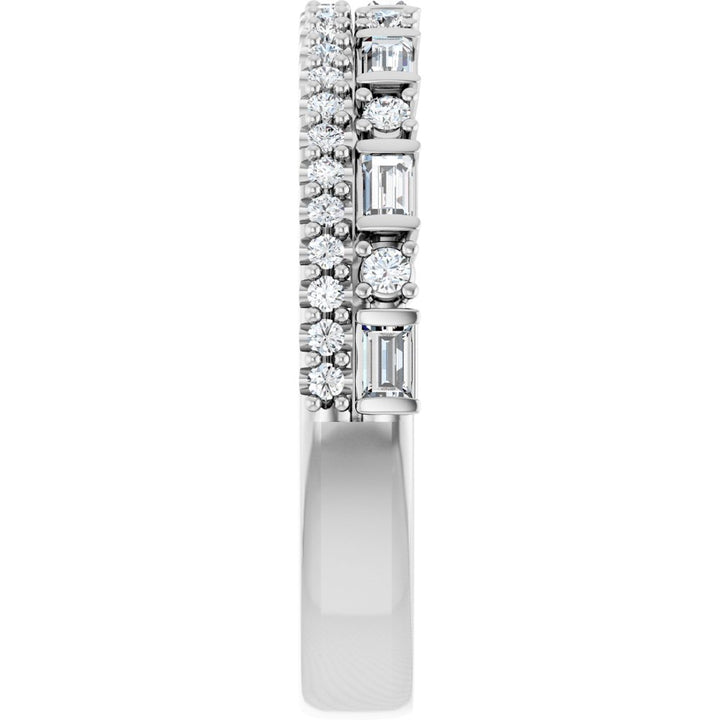 14K Double Row Diamond Anniversary Band