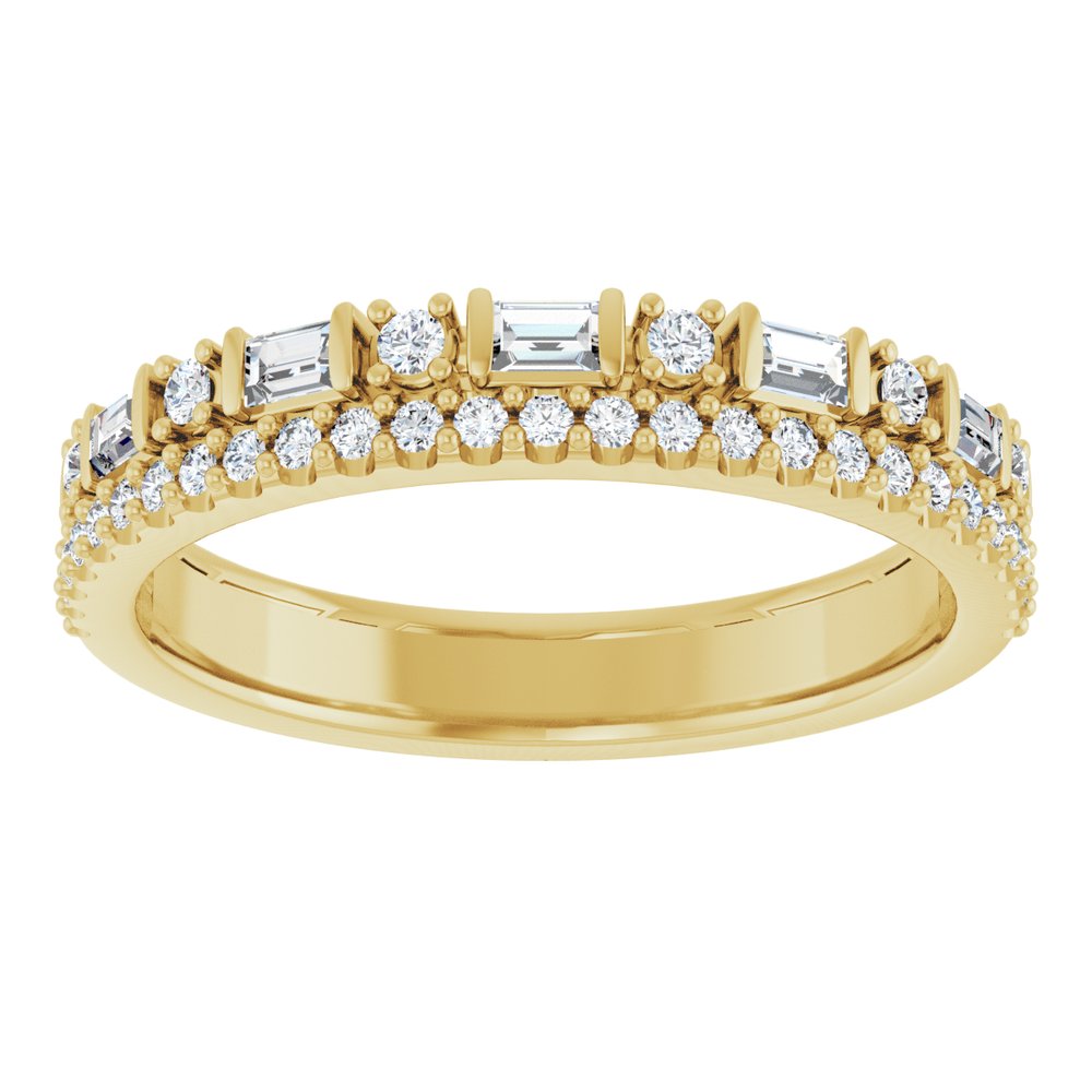 14K Double Row Diamond Anniversary Band