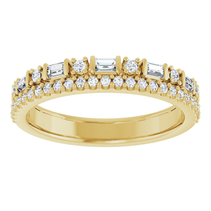 14K Double Row Diamond Anniversary Band
