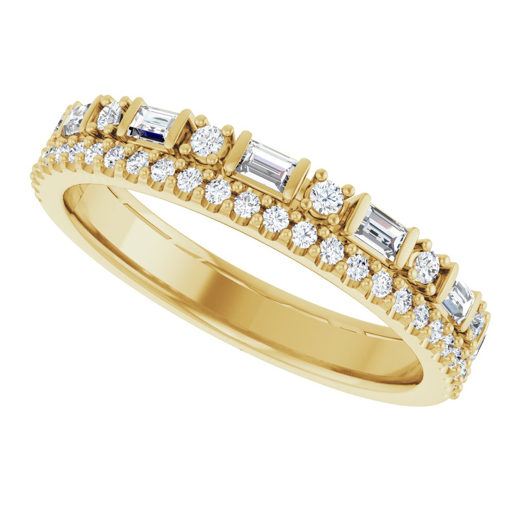 14K Double Row Diamond Anniversary Band