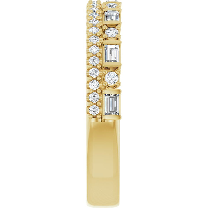 14K Double Row Diamond Anniversary Band