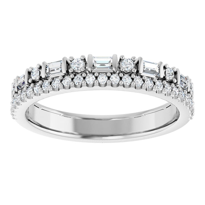 14K Double Row Diamond Anniversary Band