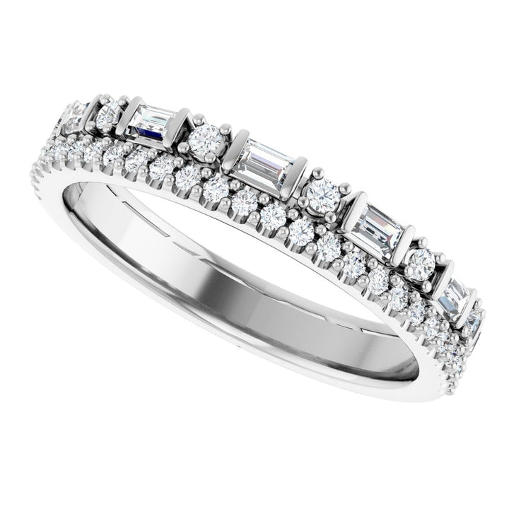 14K Double Row Diamond Anniversary Band