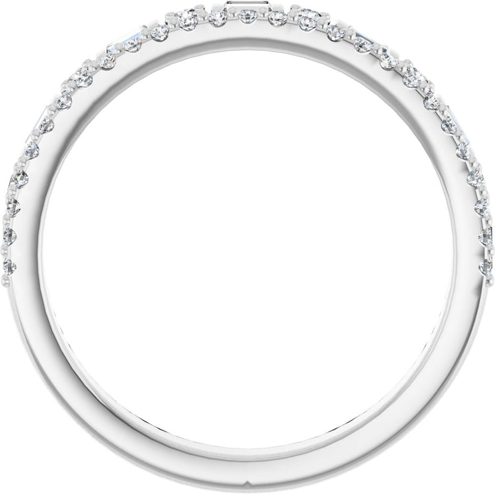 14K Double Row Diamond Anniversary Band