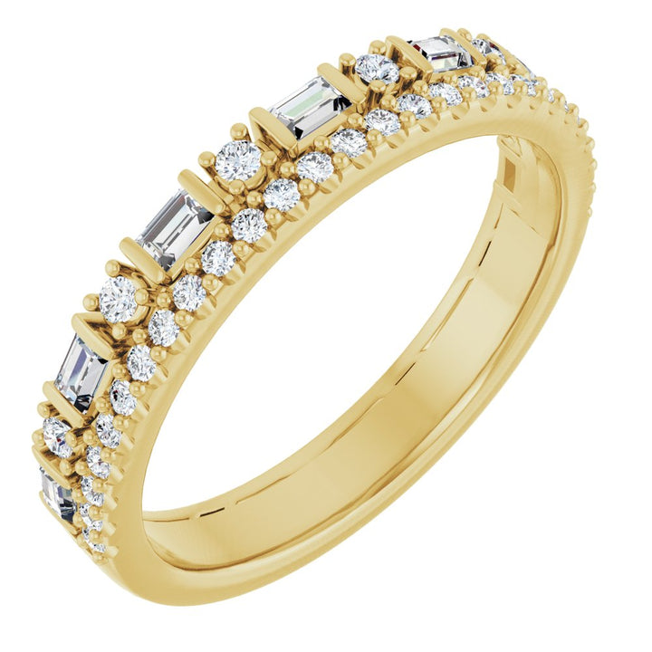 14K Double Row Diamond Anniversary Band