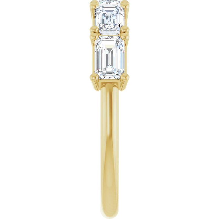 14K East West Emerald-Cut Diamond Anniversary Band