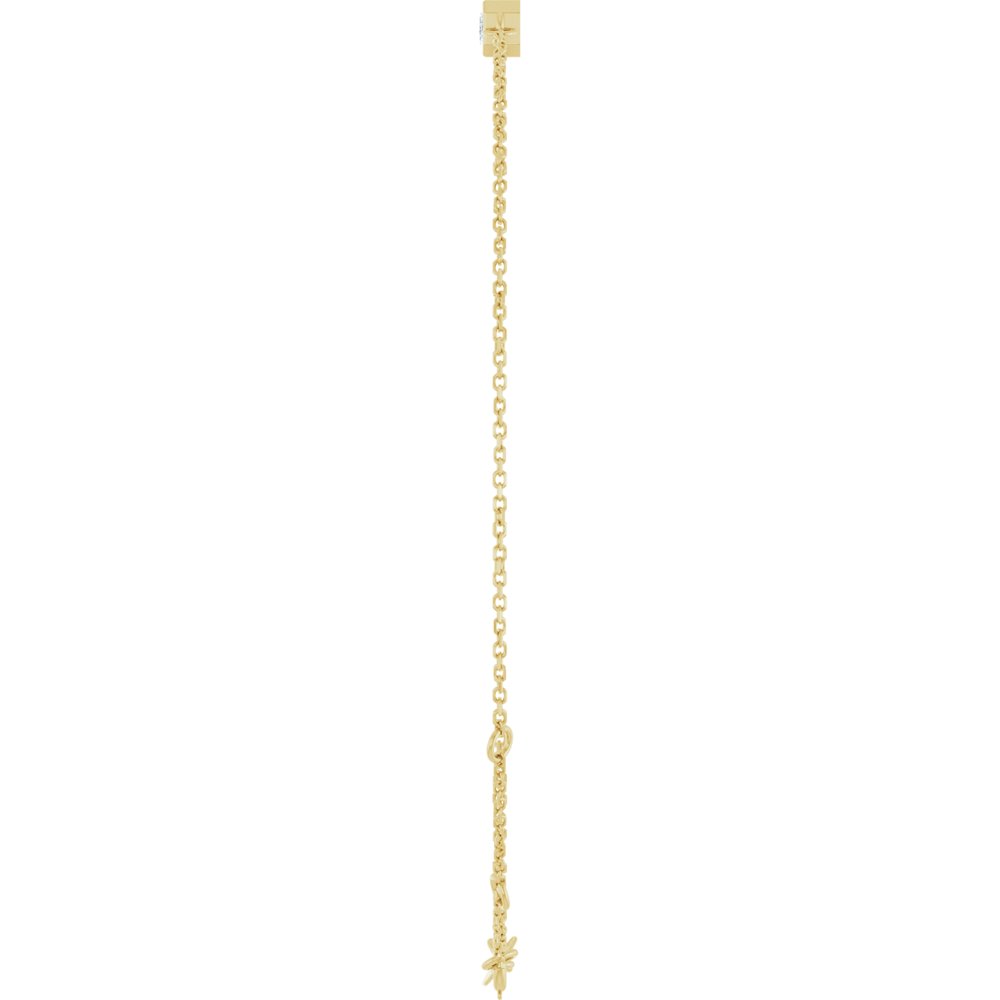 14K Emerald-Cut Bezel Diamond Bracelet
