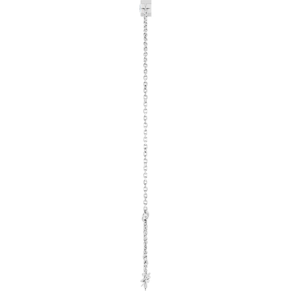 14K Emerald-Cut Bezel Diamond Bracelet