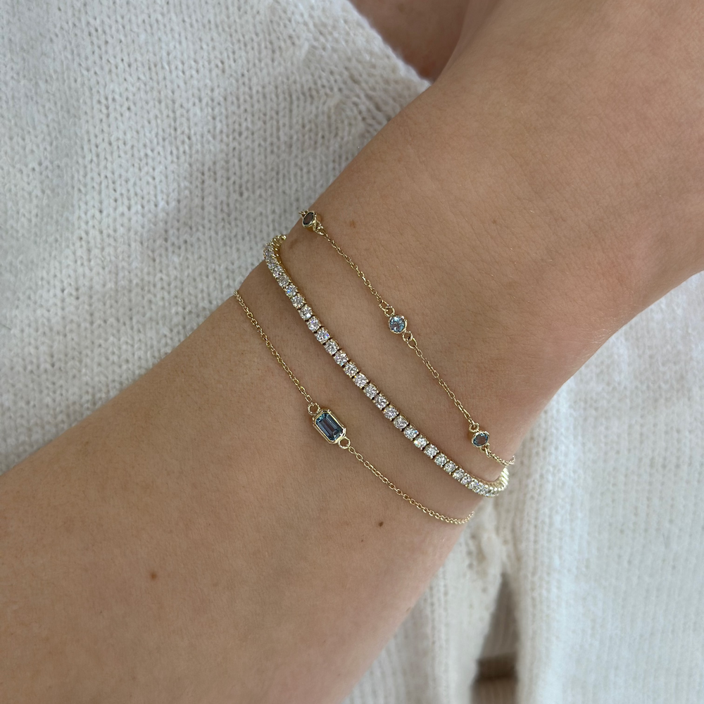 14K Emerald-Cut Bezel Gemstone Bracelet-Embark Fine Jewelry