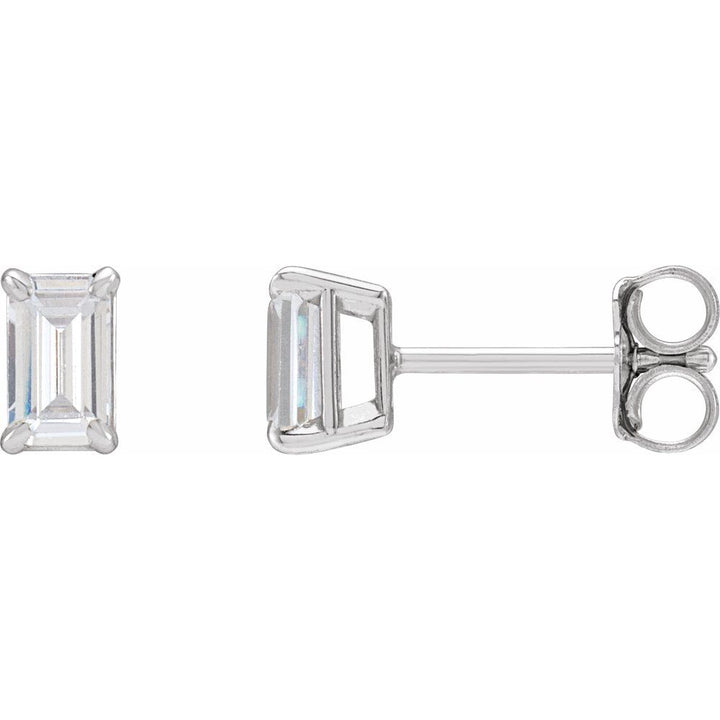 14K Emerald-Cut Lab Grown Diamond Studs