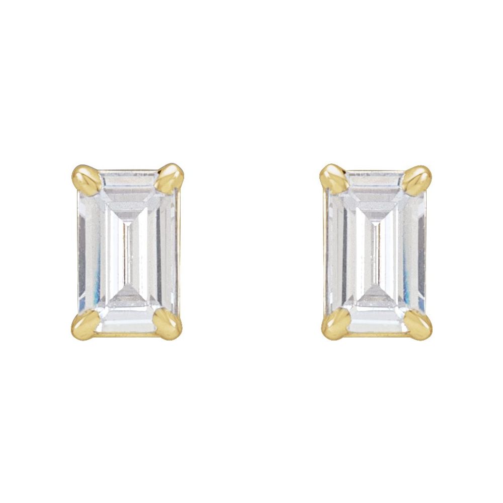 14K Emerald-Cut Lab Grown Diamond Studs