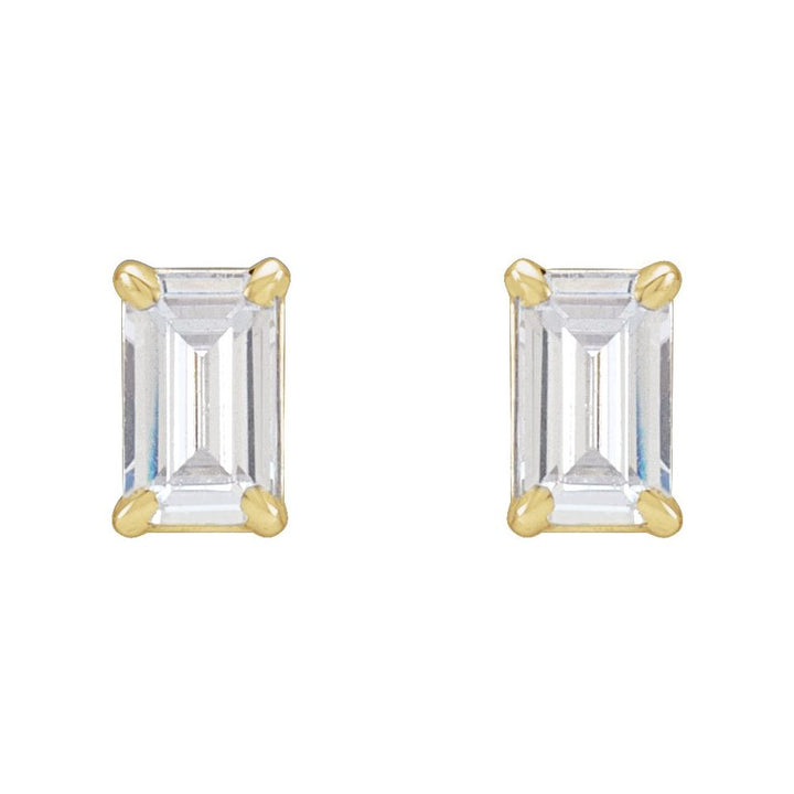 14K Emerald-Cut Lab Grown Diamond Studs