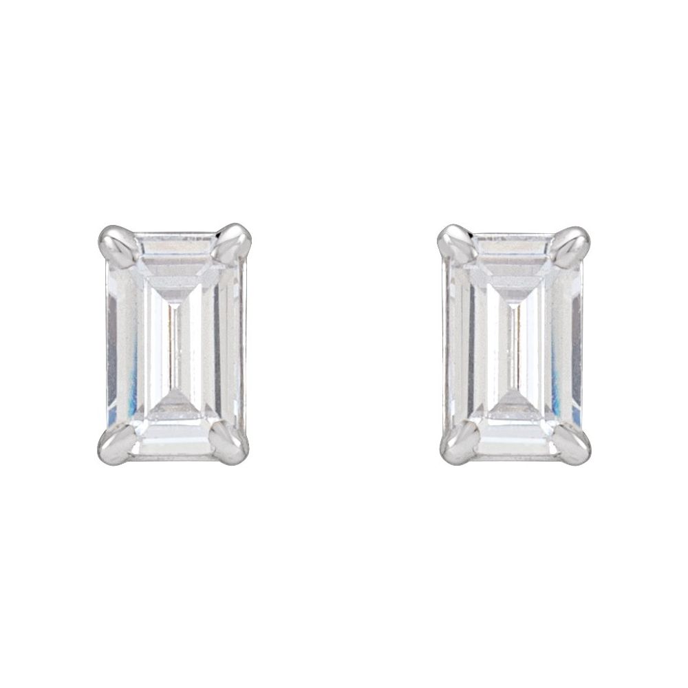 14K Emerald-Cut Lab Grown Diamond Studs